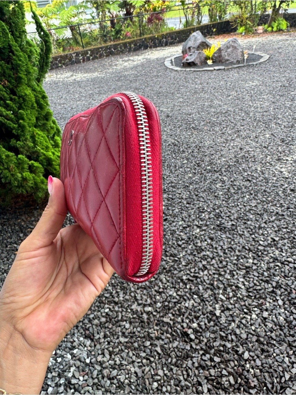 CHANEL Red Quilted Leather Zip Around Long Wallet 21 Series - Picture 5 of 12
